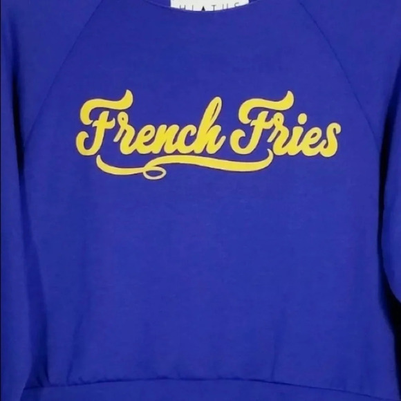 Hiatus French Fries Graphic Logo Crop Sweatshirt - Picture 5 of 5